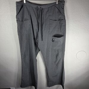 Lynx Scrub Pants Size Tall XL Steel Gray Drawstring Waist Womens Zipper Pocket